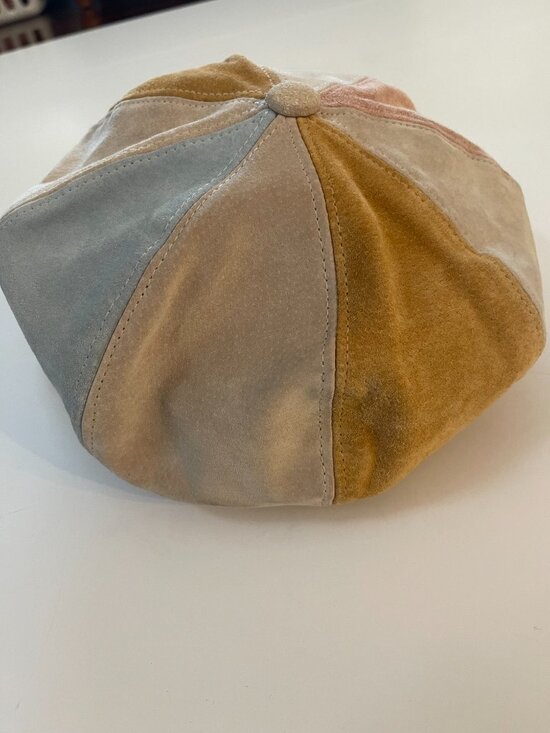 Vintage Y2K Liz Claiborne Suede Patchwork Baker Boy Hat main image 7